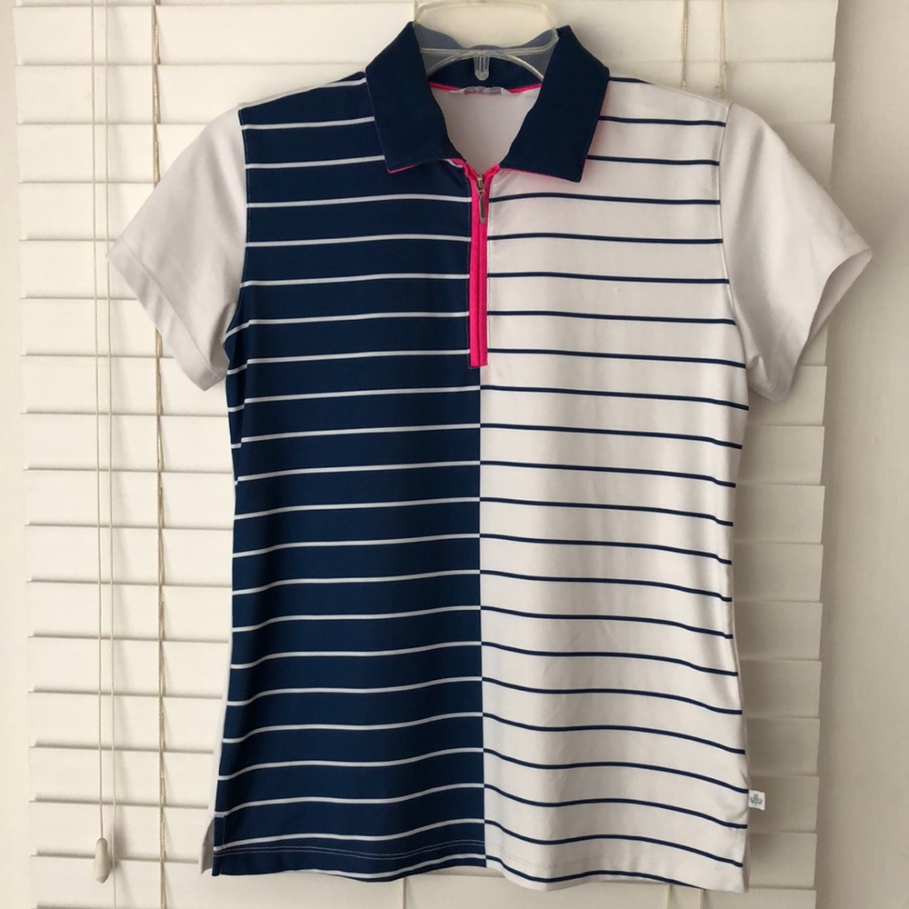 Lady Hagen Shirt top Golf Tennis Athletic SZ CS White Striped